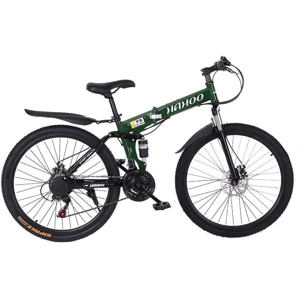 Fast-Speed Comfortable Outroad Racing Cycling Unisex Folding Bike Non-Slip Bicycles 21 Speed ​​Gears Dual Disc Brakes Mountain Bicycle 26 Inch Adult Mountain Bikes