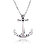 Skull Pendant Necklace for Men Anchor Stainless Steel Necklace