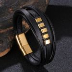 Multilayer Braided Leather Wrap Bracelets for Men