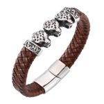Leopard Animal Bracelet Male Wristband Magnetic Buckle Bangles
