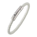 Simple Style White Braided Leather Bracelet