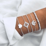 New Black Rope Chain Bracelets Set Popular Bohemia Style Women's Jewellery