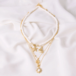 Retro Sun Multilayer Pendant Necklaces for Women Starfish Shell Chain Wholesale