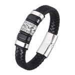 Black Genuine Leather Braided Bracelets for Men Luxury Jewelry Accessories
