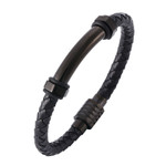 Unisex Braided Leather Bracelets Genuine New Black Magnetic Buckle Rope Chain