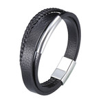 New Design Black Multilayer Bracelets Handmade Braided Leather Wrap Bracelet