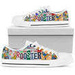Rooster 3D printed low top white shoes LSR