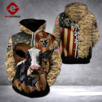Dairy Cattle 3D printed hoodie MCW