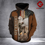 Charolais cattle 3D printed hoodie PMT