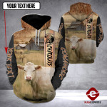 Personalized Charolais cattle 3D printed hoodie CTD