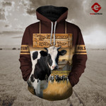 Holstein cattle 3D printed hoodie LQW