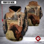 Personalized Red Angus cattle 3D printed hoodie CTD