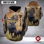 Personalized Angus cattle 3D printed hoodie CTD