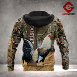 Rooster 3D printed hoodie LVW Chicken