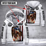 CUSTOMIZE LMT WIREHAIRED POINTER FLAG 3D PRINT FLEECE HOODIE