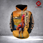 Rooster Ranch Grass 3D printed hoodie Chicken C