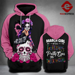 March Girl with tattoos V1 3D Hoodie