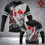 TT Canada Ironworker Art 3D all over printed hoodie DL