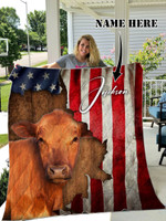 LKH CUSTOMIZE RED ANGUS BLANKET OVER PRINT