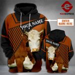 Personalized Hereford cattle 3D printed hoodie KAM