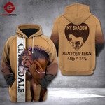 Clydesdale horse 3D printed hoodie QEZ