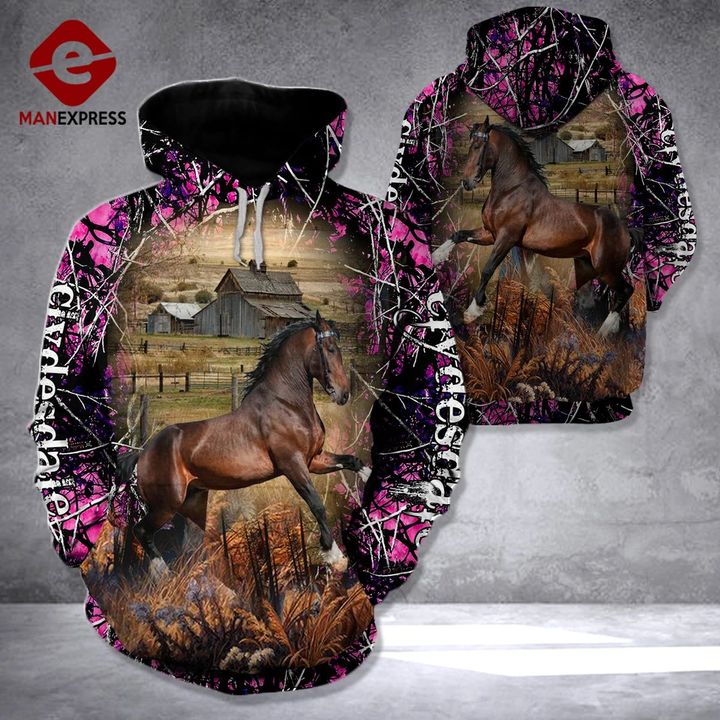 Clydesdale horse LMT 3D all over printed hoodie LDD
