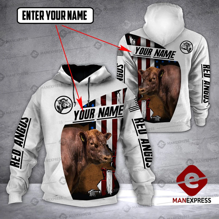 CUSTOMIZE RED ANGUS LMT 3D PRINT HOODIE
