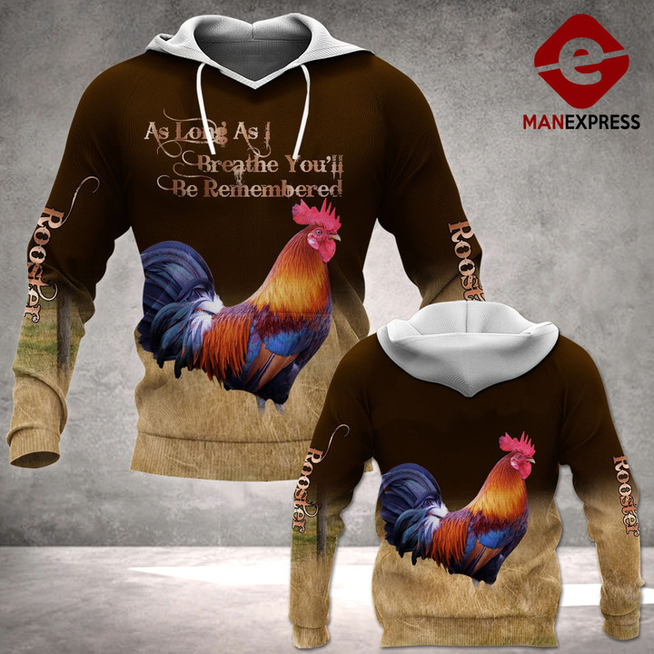 Rooster Remembered 3D Hoodie Print