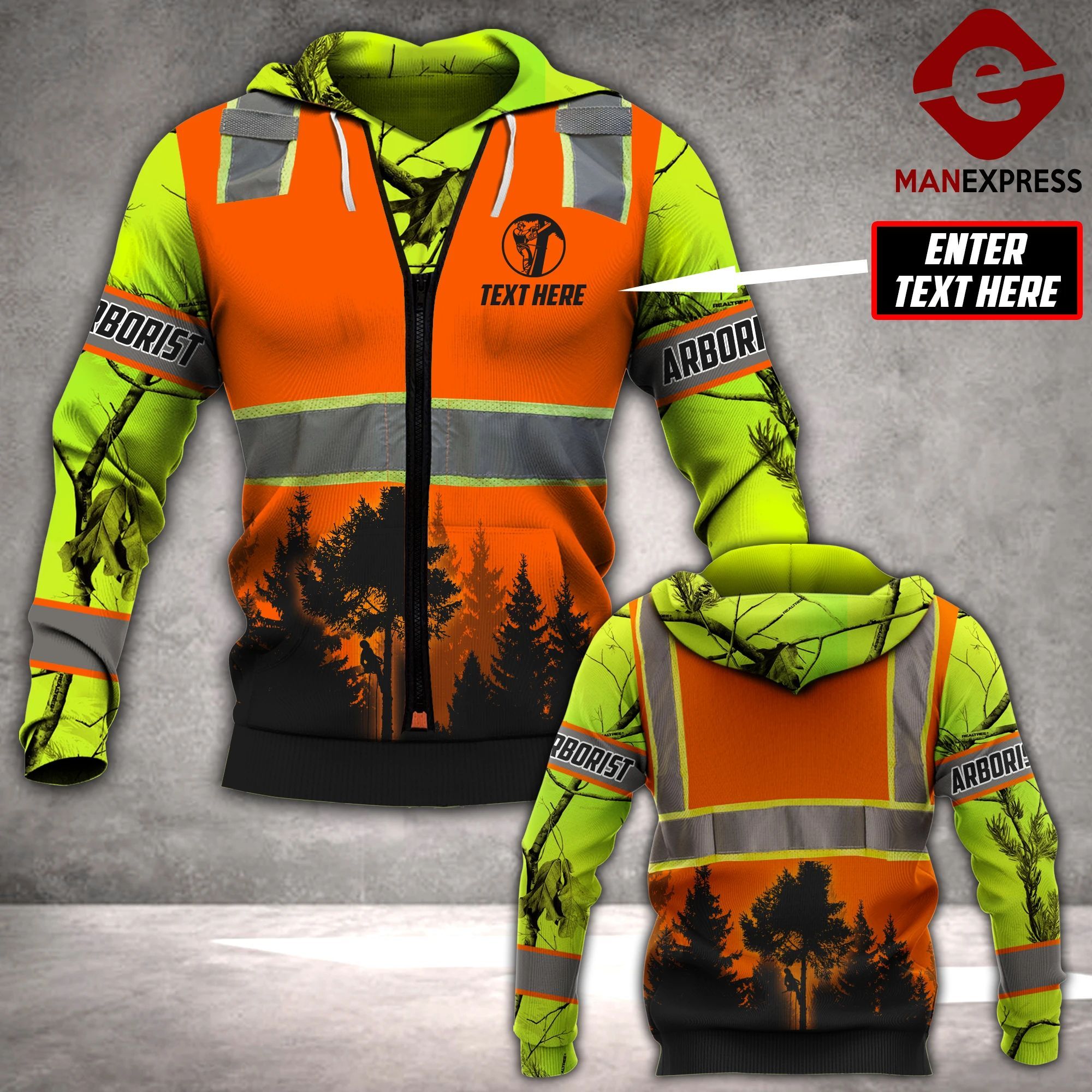 CUSTOMIZE ARBORIST LMT SAFETY 3D PRINTED HOODIE PDT0201