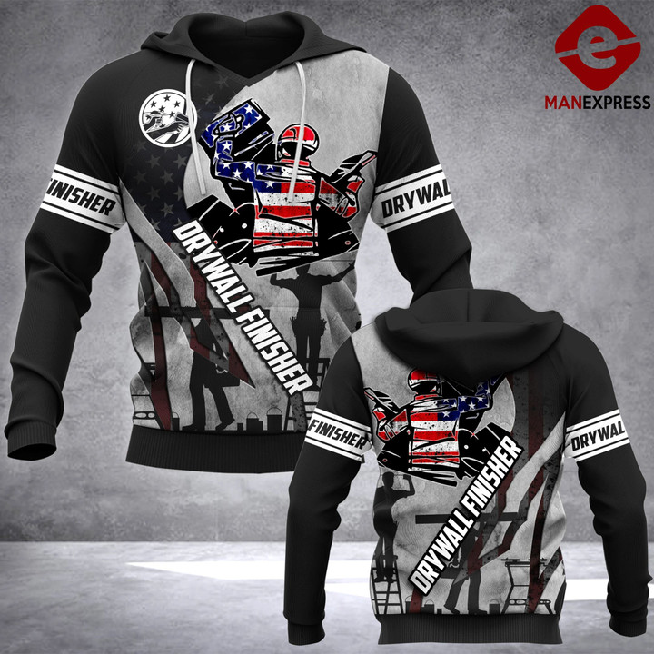 TT Drywall Finisher Art 3D all over printed hoodie DL