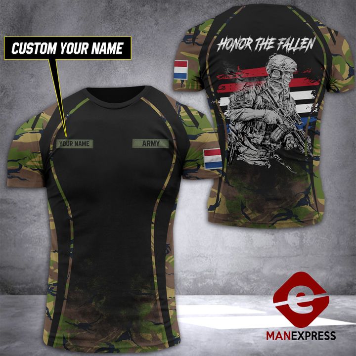 Customized Netherlands Soldier Tshirt Camo 200921PDT