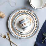 Gold and Blue Ceramic Dinnerware