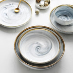 White Marble Design Ceramic Dinnerware