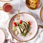 Pink and Gold Ceramic Western Dinnerware