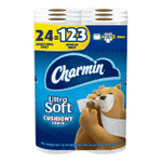 Charmin Ultra Soft Cushiony Touch Toilet Paper, 24 Family Mega Rolls