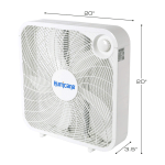 Hurricane Box Fan, 20 Inches, Classic Series, Floor Fan With 3 Energy Efficient Speed Settings