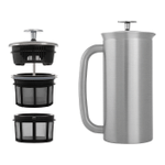 Espro P7 French Press, Double Walled Stainless Steel Insulated Coffee and Tea Maker, Brushed Stainless Steel, 32 Oz