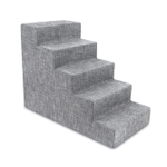 Best Pet Supplies Pet Steps and Stairs, Ash Grey Linen, 5-Step, 22.5 Inche Height