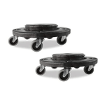 Rubbermaid Commercial Products Brute Twist on/Off Round Dolly, Pack of 2