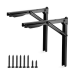 Ultrawall 24 inch Black Sturdy Folding Shelf Bracket, Max Load 550lb (Pack of 2)