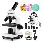 Bebang Powerful 100X-2000X Biological Microscopes with Microscope Slides Set