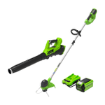 Greenworks G-MAX 40V Cordless String Trimmer And Leaf Blower, 2.0Ah Battery And Charger, Green/Black