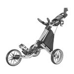 CaddyTek 3 Wheel Golf Push Cart, Foldable Collapsible Lightweight Pushcart With Foot Brake