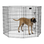 MidWest Homes For Pets Foldable Metal Dog Exercise Pen, Pet Playpen, 48 Inches, Black With Door