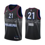 Philadelphia 76ers Joel Embiid 2020-21 Jersey City Edition Black Boathouse Row
