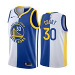 Warriors Stephen Curry #30 Split White Blue Jersey