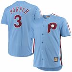Bryce Harper Philadelphia Phillies Majestic Big And Tall Alternate Cool Base Player Jersey - Light Blue