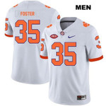 Men's Clemson Tigers #35 Justin Foster White Stitched Football Jersey