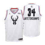 Youth 2019 NBA All-Star Bucks #34 Giannis Antetokounmpo White Jersey