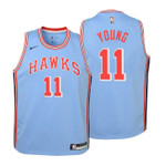 Youth Hawks Trae Young Hardwood Classics Blue Jersey